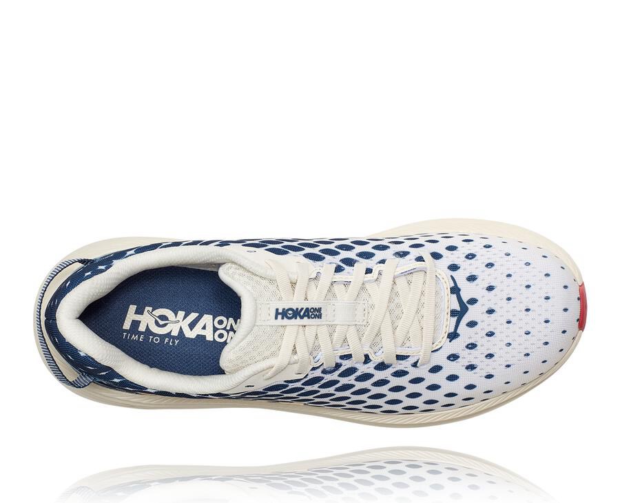 Hoka Australia One One Rincon 2 - Mens Running Shoes White/Blue - KMXTL-2038